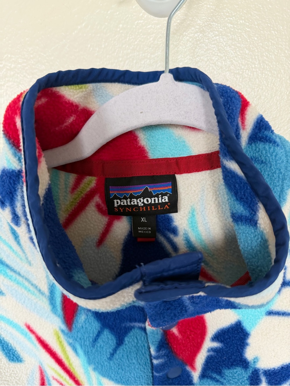PATAGONIA Synchilla Snap-T Fleece Pullover Women's Rare Feather Print Blue - Picture 4 of 5